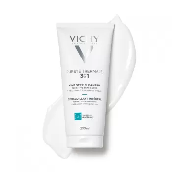 VICHY PURETÉ THERMALE 3 u 1 mleko za čišćenje osetljive kože lica, tonik, uklanjanje šminke sa očiju, 200ml
