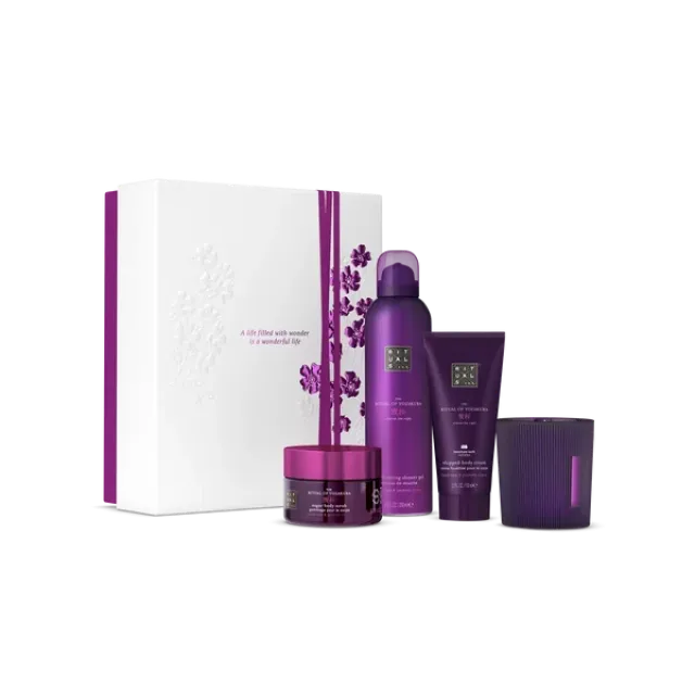 RITUALS YOZAKURA MEDIUM SET (gel za tuširanje 200 ml, krema za telo 100 ml, piling za telo 125 g, sveća 140 g)