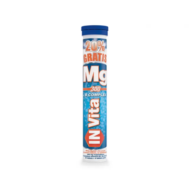 INVITA MG 300MG + B-COMPLEX ŠUMEĆE TABLETE A24