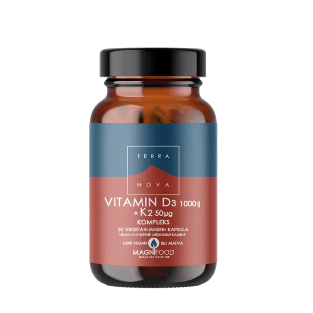 TERRANOVA VITAMIN D3 1000IU + VITAMIN K2 50MCG KAPSULE A50