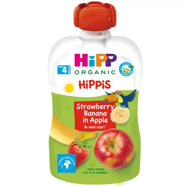 HIPP POUCH JABUKA, BANANA I JAGODA 100G 4M+