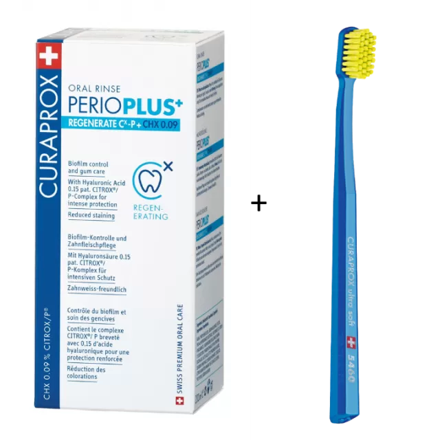 CURAPROX PERIO PLUS REGENERATE TEČNOST CHX 0,09 200ML+GRATIS ČETKICA 5460