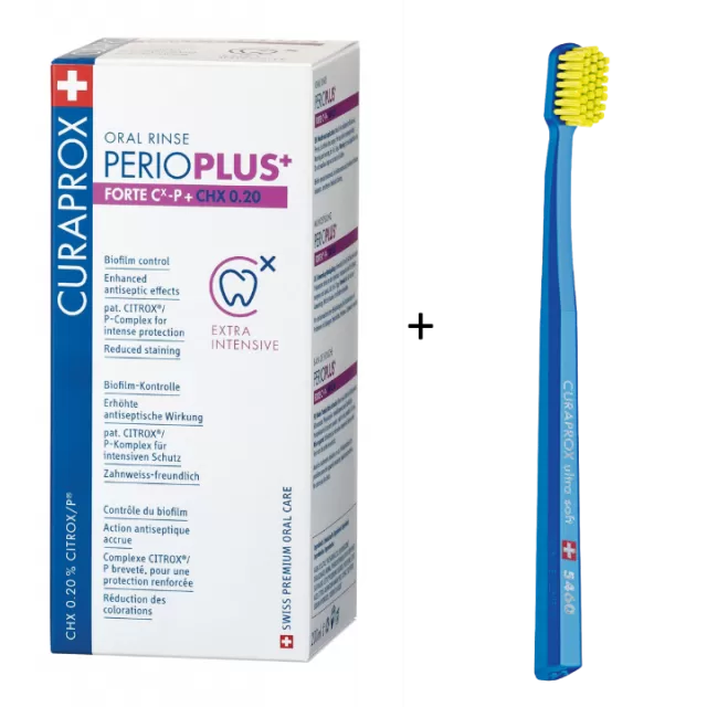 CURAPROX PERIO PLUS FORTE TEČNOST CHX 0,20 200ML+ GRATIS ČETKICA 5460