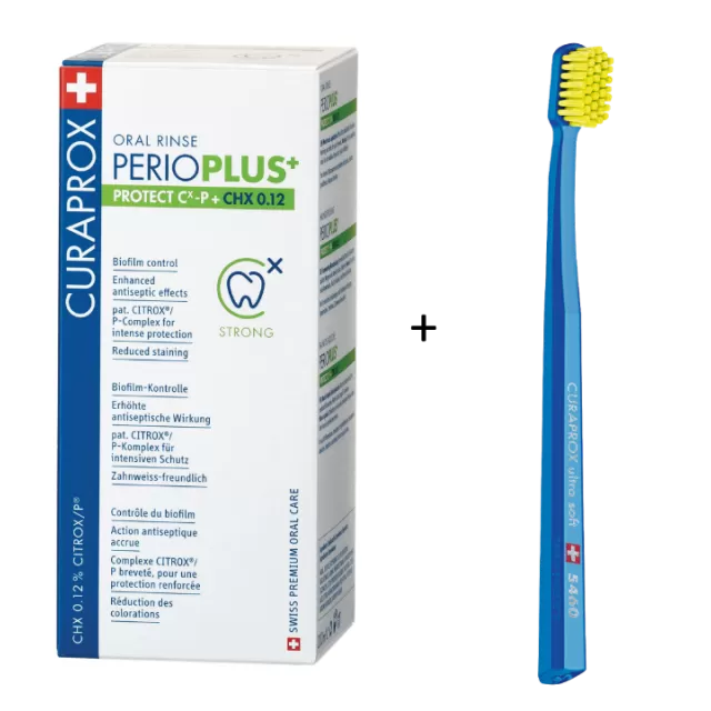 CURAPROX PERIO PLUS PROTECT TEČNOST CHX 0,12 200ML+GRATIS ČETKICA 5460