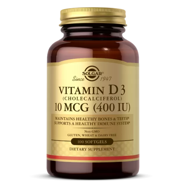 SOLGAR VITAMIN D3 400IJ CAPSULE A100