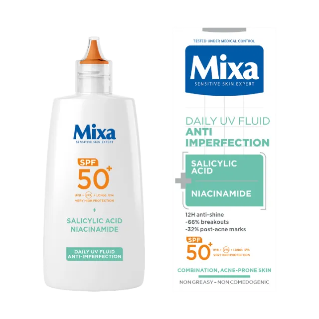 MIXA DNEVNI UV FLUID ZA KOŽU SKLONU NEPRAVILNOSTI SPF50+ 40ML