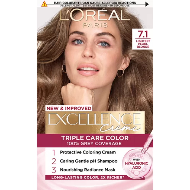 L'OREAL TRAJNA BOJA ZA KOSU EXCELLENCE 7.1 - Pepeljasto plava 48ml
