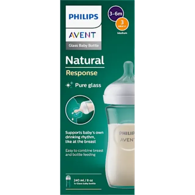 AVENT BOCA NATURAL RESPONSE 240ML STAKLENA