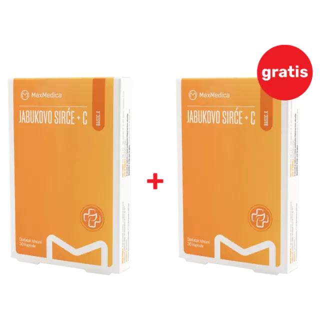MAXMEDICA PROMO JABUKOVO SIRĆE+C, 30+30 KAPSULA