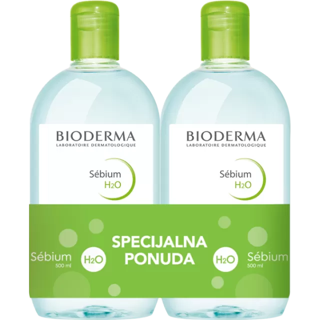 BIODERMA PROMO SEBIUM H2O MICELARNA VODA 500ML + 500ML