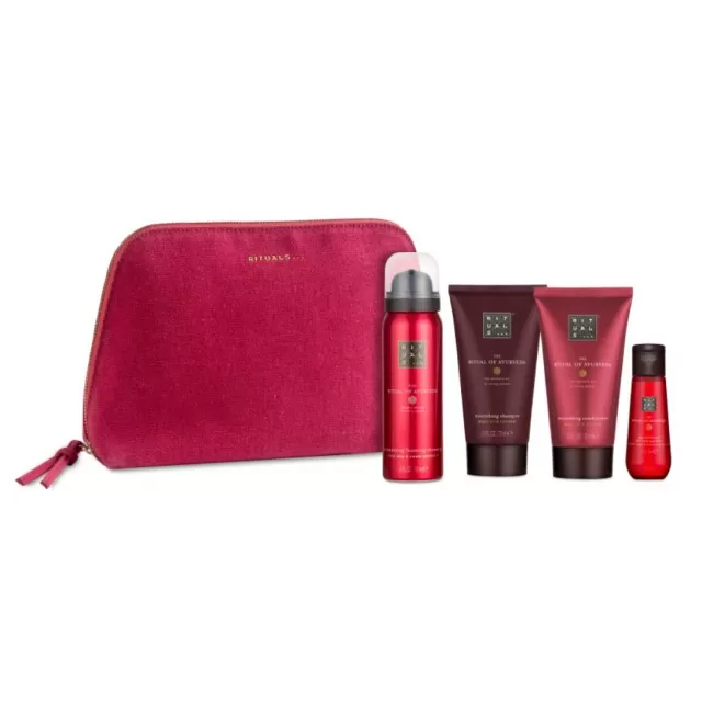 RITUALS AYURVEDA SET ( PENUŠAVI GEL 50ML + SUVO ULJE 30ML + ŠAMPON 70ML + BALZAM 70ML)
