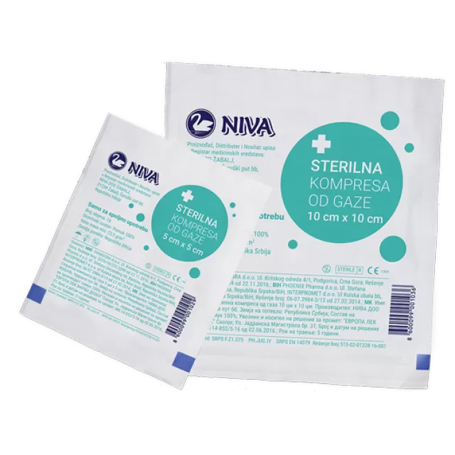 KOMPRESE 5 X 5 STERILNE NIVA